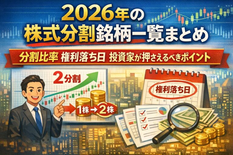 【2026年の株式分割銘柄一覧まとめ】分割比率 権利落ち日 投資家が押さえるべきポイント - JUN BLOG